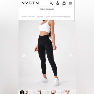NVGTN Black Solid seamless leggings.